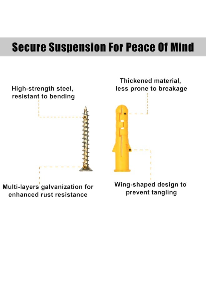 FAYET 270 PCS Drywall Anchors and Screws Kit, Plastic Expansion Wall Anchors & Phillips Flat Head Screws Assortment - Image 2